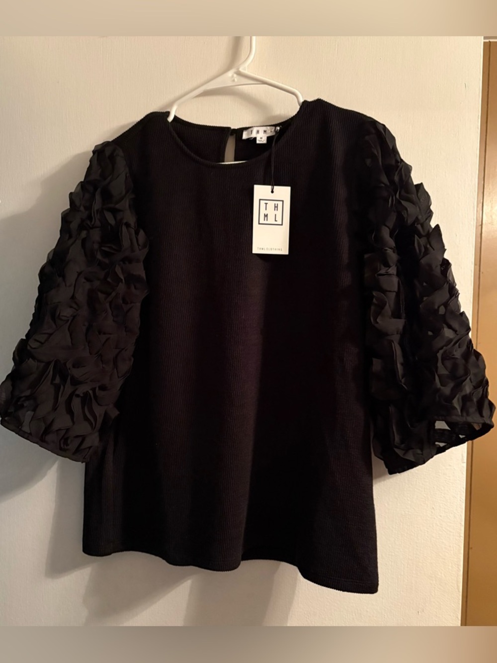 NWT Beautiful THML Blouse with Ruffled Sleeves
